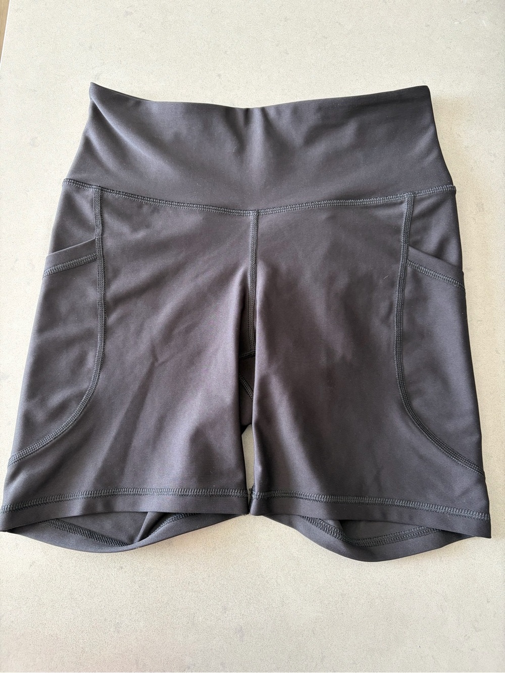 Old Navy Charcoal Black Athletic Bike Shorts with Side Pockets